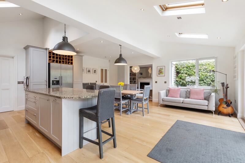 Kitchen, dining and living area