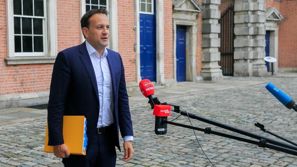 Tánaiste and Minister for Enterprise, Trade and Employment Leo Varadkar TD during a Government Cabinet meeting at Dublin Castle, Dublin. Photograph: Gareth Chaney/Collins.