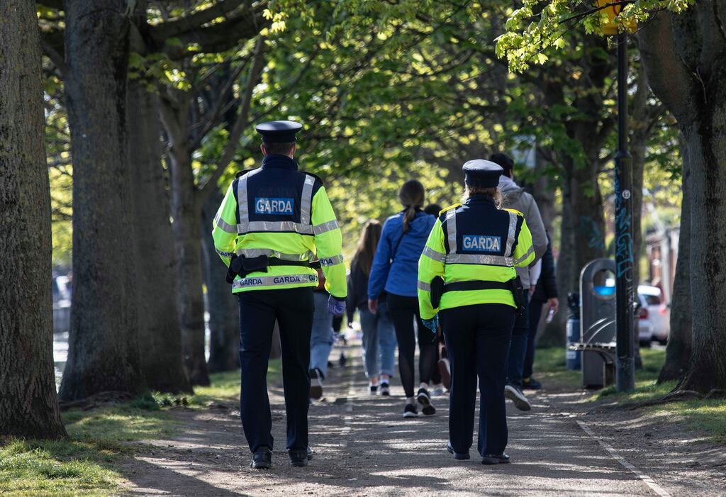 30/4/2021; Garda walk along the grand canal in Portobello, Dublin. Pic credit; Damien Eagers / The Irish Times