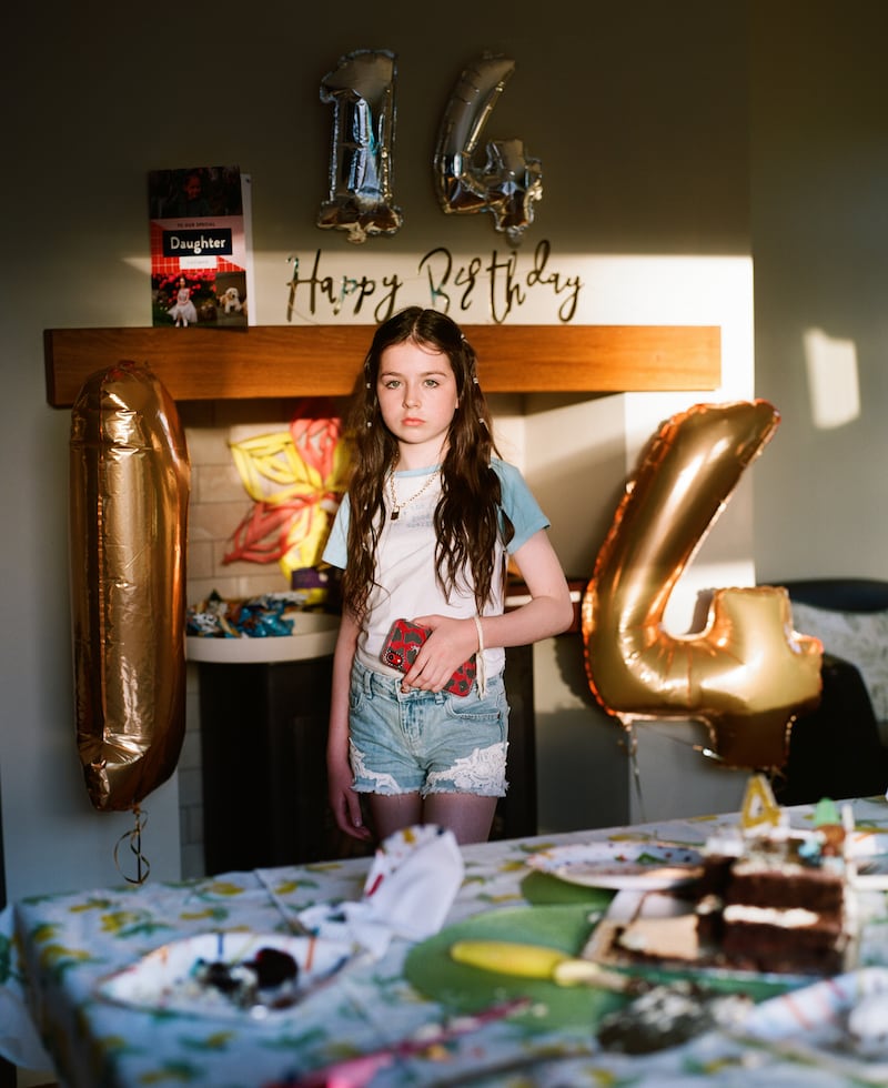 Portrait 1st – Caoimhe’s 14th birthday at her home in Corofin, Co Clare. Photograph: Kenneth O’Halloran