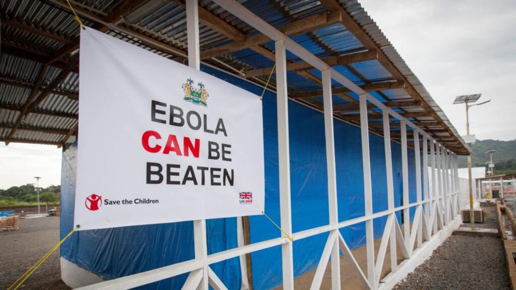 Photo issued by Save the Children UK of the Kerry Town Ebola Treatment Centre in Sierra Leone. Photograph: Louis Leeson/Save the Children UK/PA Wire