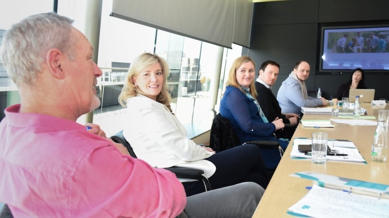 With each passing week the group are getting more comfortable with one another, and this was certainly evident with the lively and robust wrap-up on their morning task in their Irish Times HQ. Photograph: Conor Mulhern