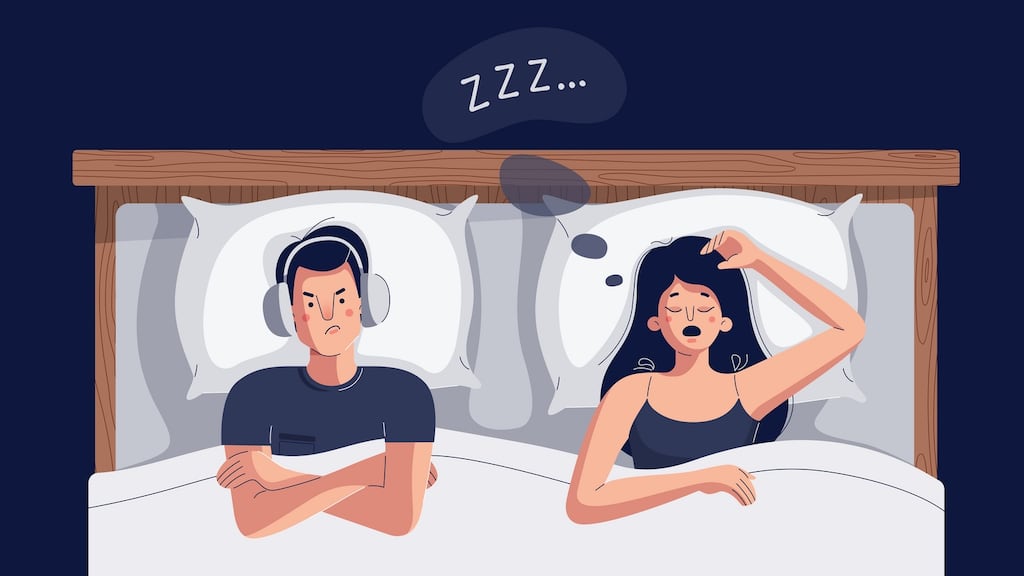 Sleeping on your back or drinking alcohol before bed tends to make snoring worse. Illustration: iStock