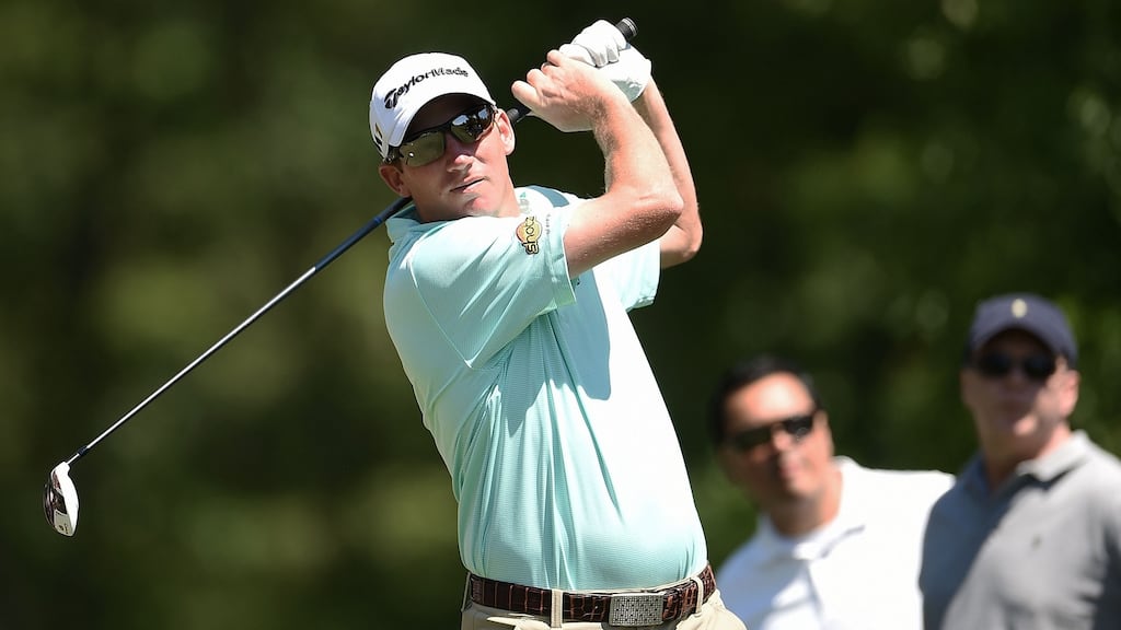 Jim Herman of the United States hits his tee shot on the second hole during the final round of the Shell Houston Open at the Golf Club of Houston in Humble, Texas. Photo: Stacy Revere/Getty Images