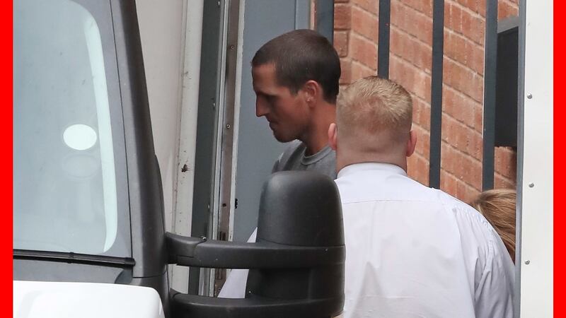 Michael Stirling leaves North Staffordshire Magistrates’ Court in Newcastle-under-Lyme, where he appeared charged with the murder of Samantha Eastwood. Photograph: Peter Byrne/ PA