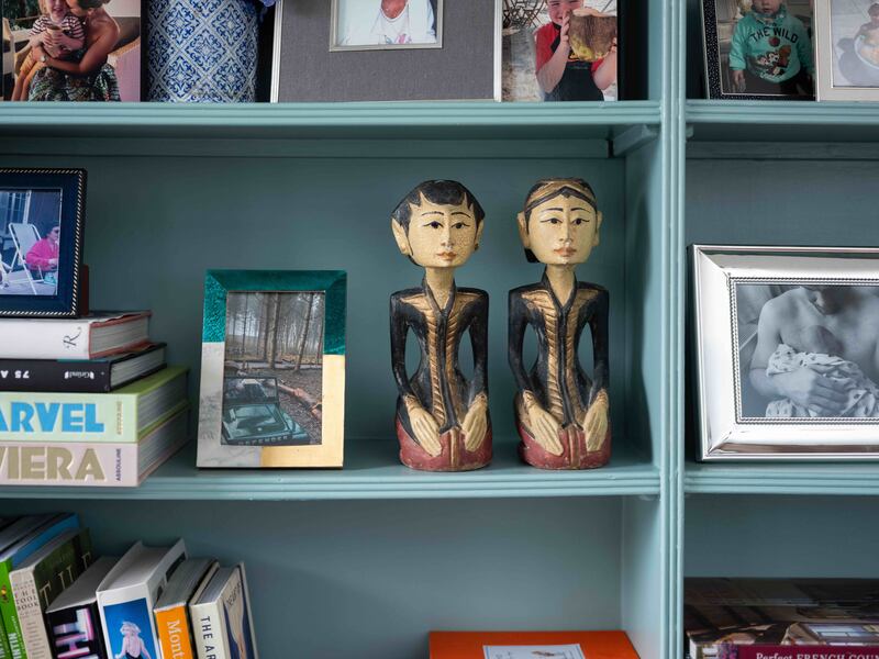 The colours she chose from the Dulux Heritage range add depth. The cabinetry shelving is painted Dulux Heritage Rosemary Leaf