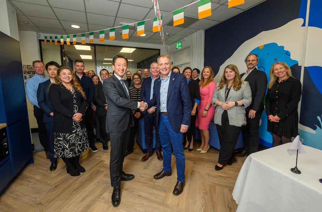 Hugh Kelly, co-founder and chief executive of Simply Blue Group with Toru Kuwahara, executive vice-president and general manager of global EX division of Kansai Electric Power Company.