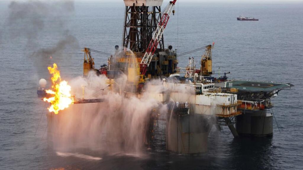 Burning issue: there is pressure on the Government to increase tax on oil or gas finds – like the Barryroe well, above. photograph: finbarr o’rourke