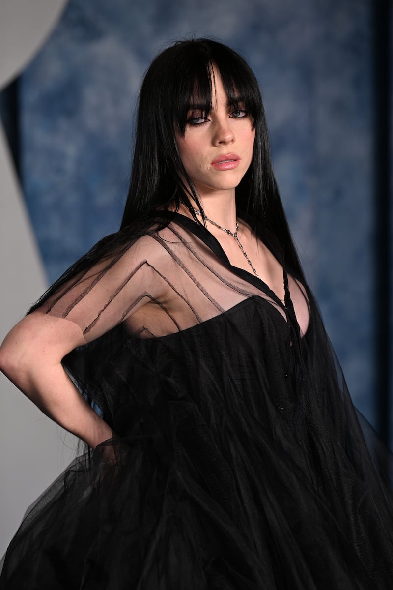 Billie Eilish at the Vanity Fair Oscar Party at the Wallis Annenberg Center for the Performing Arts in Beverly Hills, Los Angeles, California, US, March 12th, 2023. Photograph: Doug Peters/PA