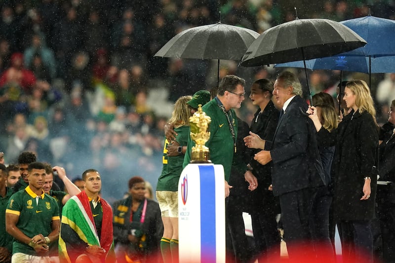 South Africa director of rugby Rassie Erasmus after the 2023 World Cup final at the Stade de France in Paris. Photograph: Adam Davy/PA