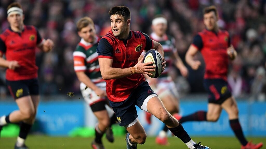 Conor Murray in action for Munster during the European Rugby Champions Cup match last year against Leicester Tigers. Photograph: Laurence Griffiths/Getty Images