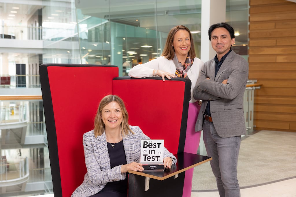 Vodafone Ireland chief executive Amanda Nelson (left): 'We are delighted to have achieved ‘best in test’ for the eighth year in a row.' Photograph: Naoise Culhane Photography