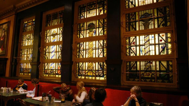 The Harry Clarke windows at Bewleys on Grafton Street in Dublin. Their ownership is disputed. Photograph: Joe St Leger