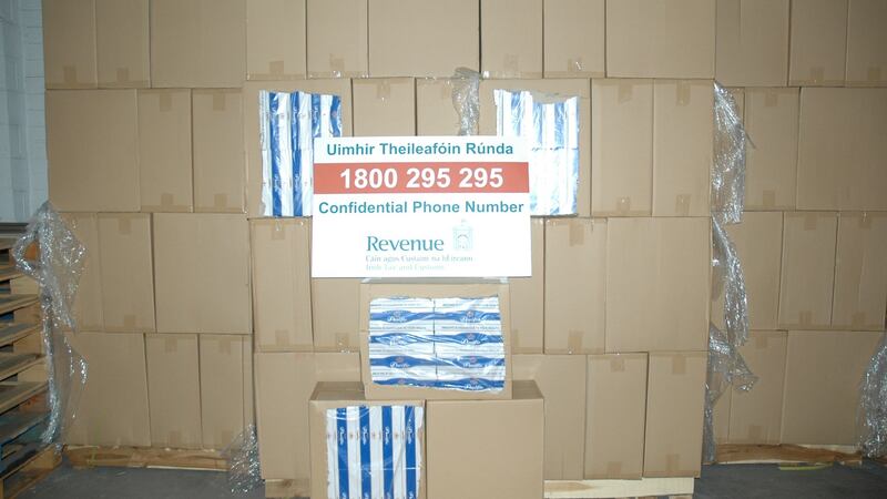 Boxes of some of the cigarettes seized by Revenue officers over the last week. Photograph: Revenue