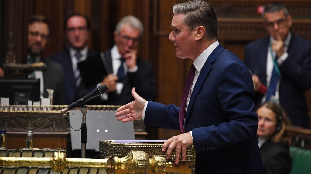 Labour leader Sir Keir Starmer during prime minister’s questions in the House of Commons, London, UK. Photograph: UK parliament/Jessica Taylor/PA Wire