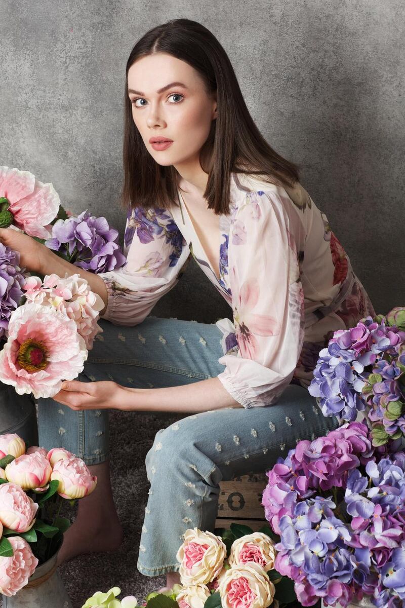 Floral dress €249 Ganni, Brown Thomas, jeans €135 Max + Co, Arnotts