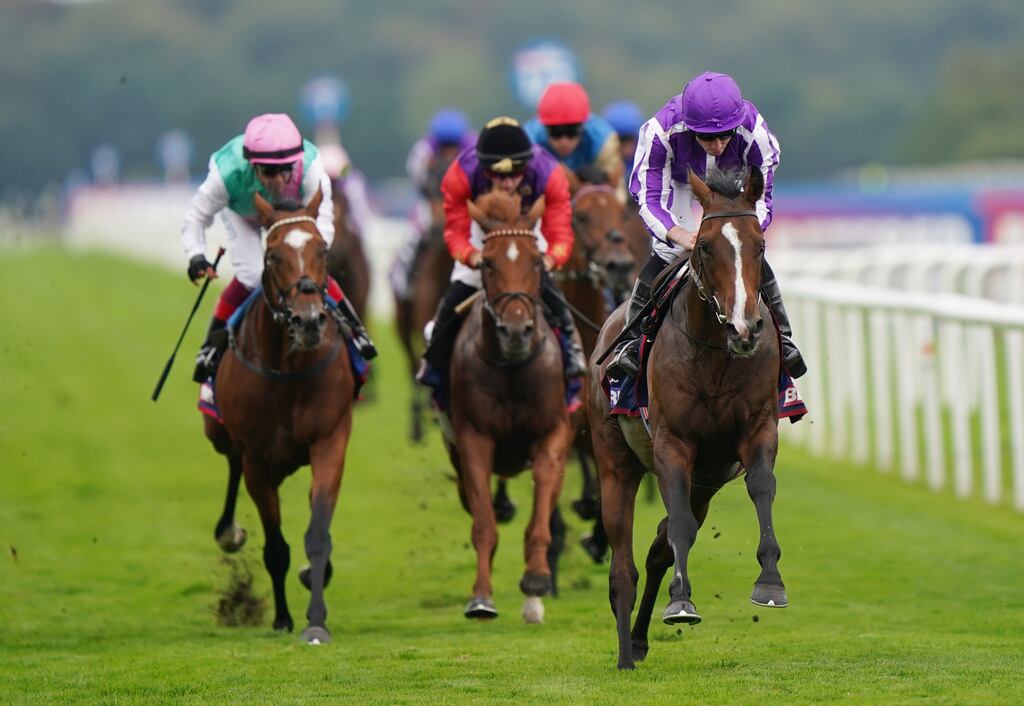 Continuous ridden by Ryan Moore wins the Betfred St Leger Stakes at Doncaster. Photograph: Tim Goode/PA Wire