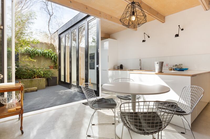 Doors open back to allow a larger space in good weather