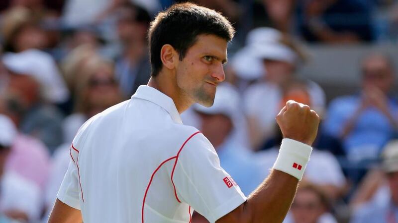 Novak Djokovic of Serbia will meet Rafael Nadal in the US Open final after beating  Stanislas Wawrinka in the semi-final. Photograph:  Mike Stobe/Getty Images for the USTA