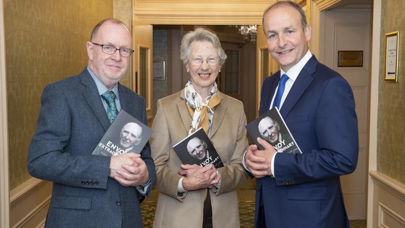 At the launch of Envoy Extraordinary: Professor Smiddy of Cork at the Imperial Hotel in Cork last week were Dr Richard Boyle, of the IPA, author Eda Sagarra, and Micheál Martin, leader of Fianna Fáil and guest of honour. Photograph: Gerard McCarthy