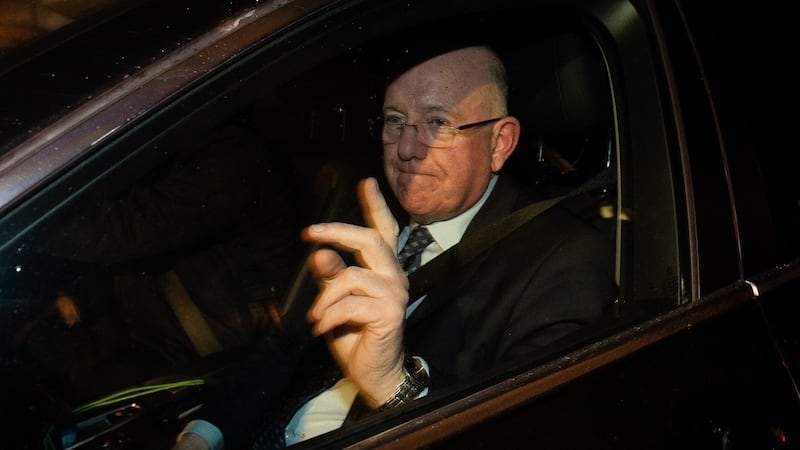 Minister for Justice Charlie Flanagan leaving Government Building in Dublin after an emergency Cabinet meeting. Photograph: Tom Honan/PA Wire.