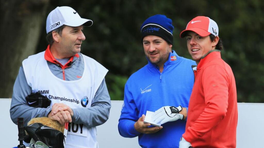Graeme McDowell and  Rory McIlroy at Wentworth yesterday. “We are good friends and the last thing I want, whatever happens between Rory McIlroy and Horizon Sports, is that him and I lose our friendship. That’s not going to happen,” said McDowell. Photograph: Inpho