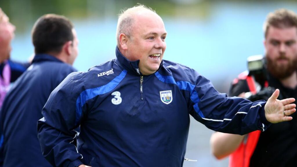 Waterford hurling manager Derek McGrath is disappointed the Munster council’s live video ban has been implemented mid season. Photograph: Cathal Noonan/Inpho.
