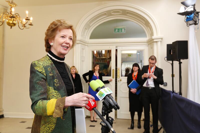 It was when Mary Robinson wanted to expand her role – do interviews, make speeches, visits outside the country – that Charles Haughey put his foot down. Photograph: Mac Innes Photography/ Dept of the Taoiseach via Getty Images