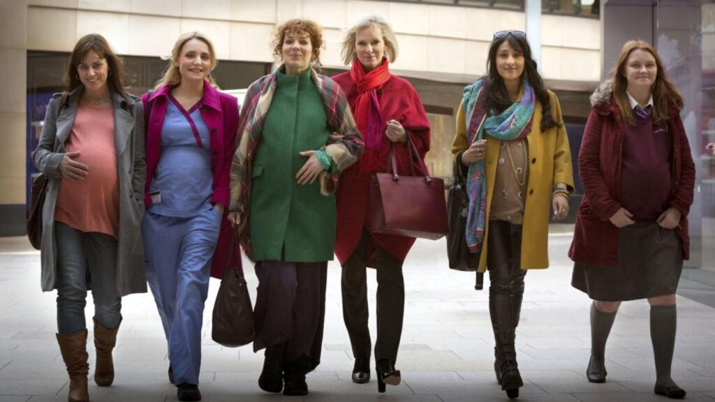 Bumps a-daisy: Jill Halfpenny, Christine Bottomley, Katherine Parkinson, Hermoine Norris, Taj Atwal and Hannah Midgley in In The Club.