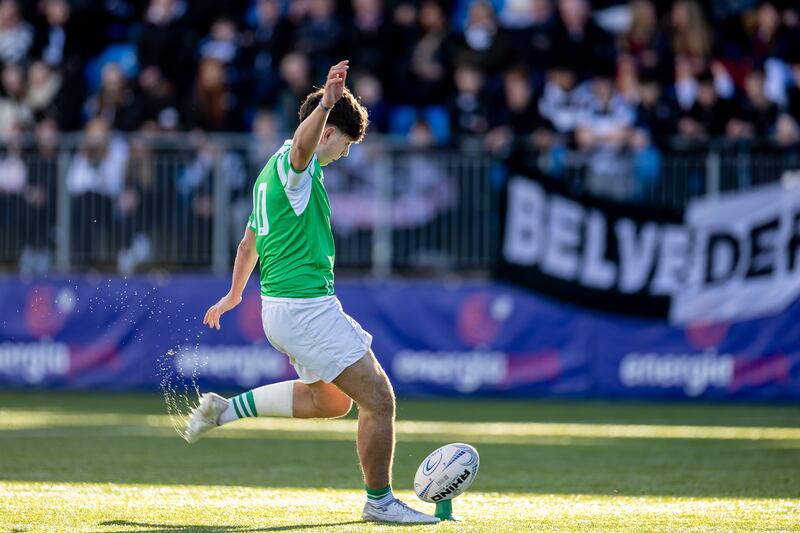 Daragh O'Dwyer's late conversion sealed victory for Gonzaga. Photograph: Morgan Treacy/Inpho