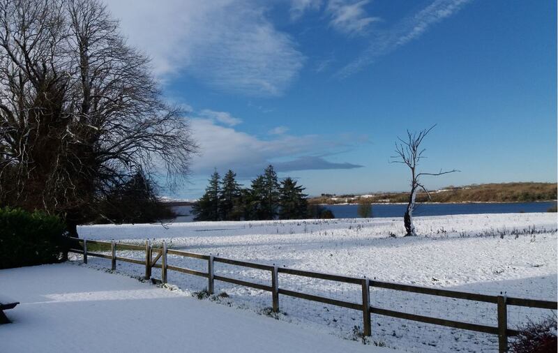 Snow today at Lough Carra, Co Mayo. Photograph: Pat Stanton