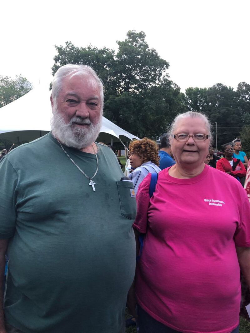 Earl and Anita Thorpe arrived at the parking lot of the makeshift clinic just after 11.30pm the previous evening and slept in their car. Photograph: Suzanne Lynch