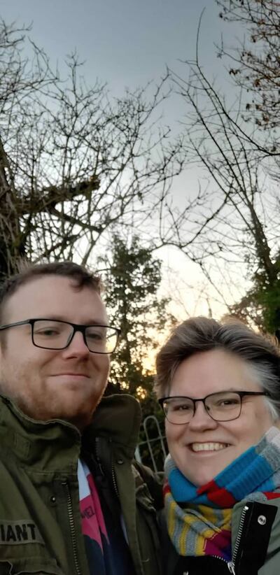 Jane Burns with her late son Peter in October 2021: Comics and graphic novels developed into a strong shared interest between the two