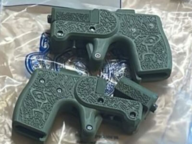 Two 3D-printed guns seized in Co Clare on Friday. Photograph: An Garda Síochána