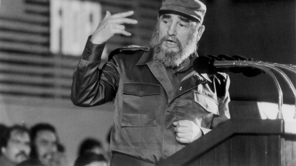 This would be a photo of Kim Bartley and Fidel Castro arguing, if the camera with those images hadn’t mysteriously disappeared. Photograph: Rafael Perezrafael Perez/AFP/Getty Images