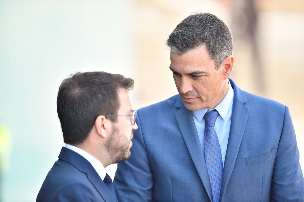 Catalan regional president Pere Aragonès (left) and Spanish prime minister Pedro Sánchez held their first meeting in 10 months on Friday. File photograph: Getty Images