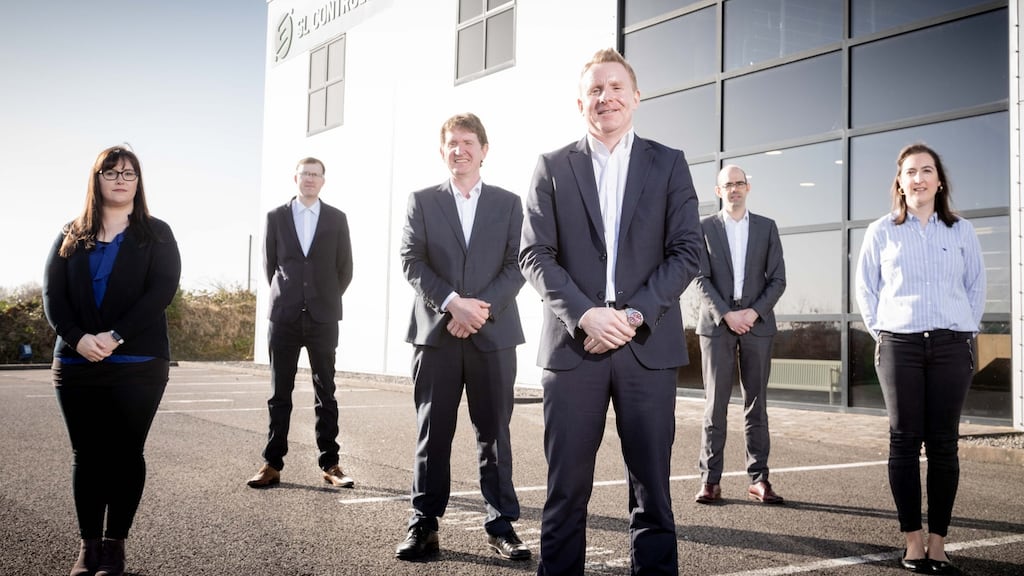 Members of the SL Controls team Deirdre Loughlin, Paul Clarke, Shane Loughlin, Keith Moran (CEO), Darragh McMorrow and Norma Mulligan