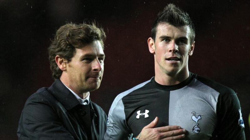 Tottenham Hotspur’s manager Andre Villas Boas and Gareth Bale. Photograph: PA Wire