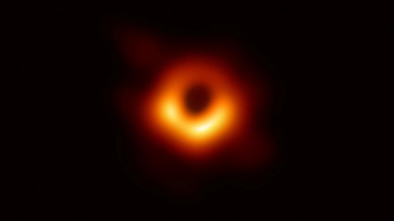 The first  photo of a black hole. Photograph: Reuters