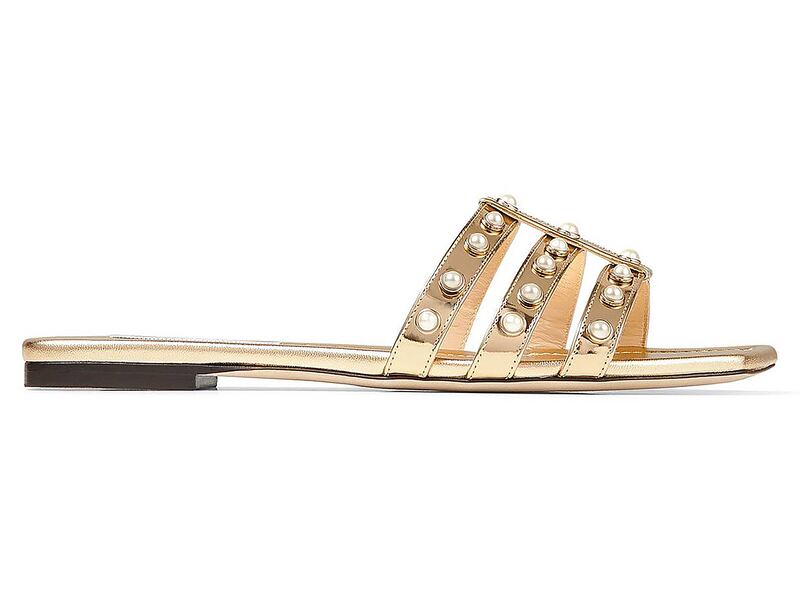 Gold pearl Jimmy Choo sandals (Brown Thomas, €550)