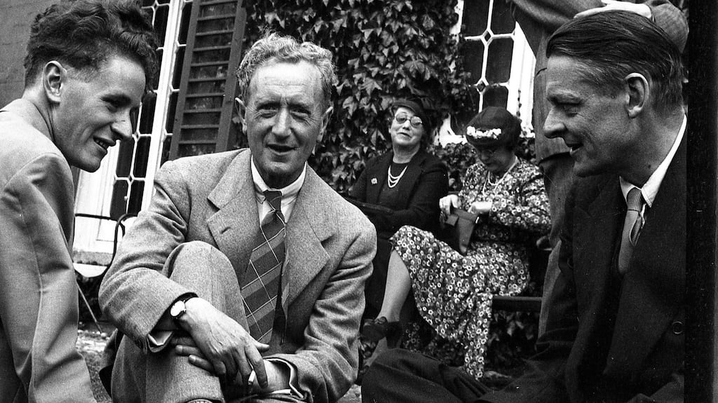 Fergus and Desmond FitzGerald and TS Eliot, taken in Lennox Robinson’s garden, June 30th, 1940. Photograph: The FitzGerald family collection