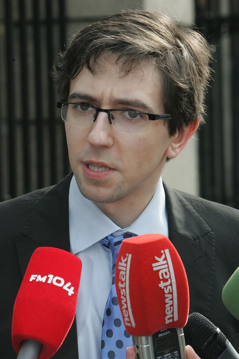 Rising star Simon Harris talking to reporters in 2012. Photo: David Sleator