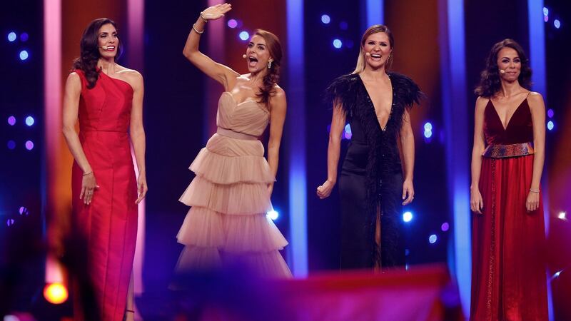 Hosts Filomena Cautela, Silvia Alberto, Daniela Ruah and Catarina Furtado. Photograph: Reuters/Pedro Nunes