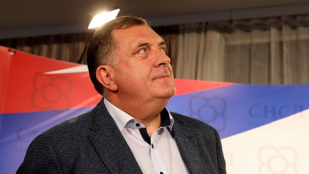 The SNSD party of Bosnian Serb pro-Russian nationalist leader Milorad Dodik appeared to be the strongest party in Bosnia. Photograph:  Milan Radulovic/AFP/Getty Images