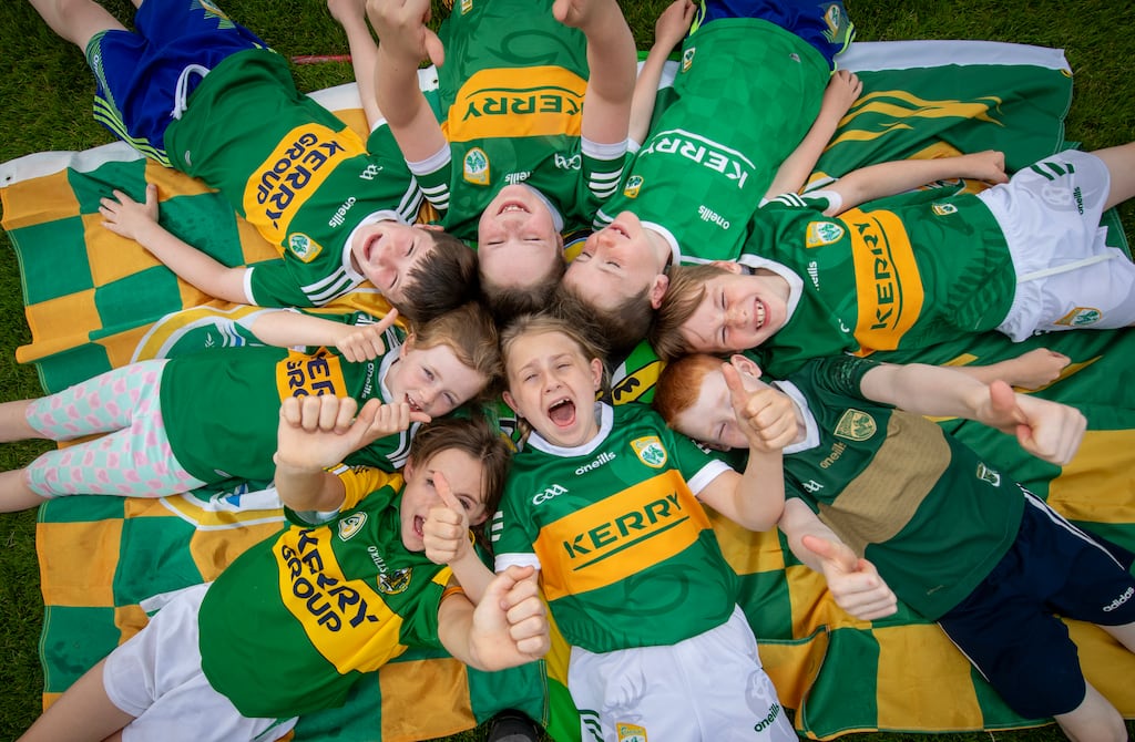 Abbeydorney GAA Club held a jersey day this week ahead of the Kerry v Dublin All-Ireland final on Sunday. Photograph: Domnick Walsh/Eye Focus Ltd