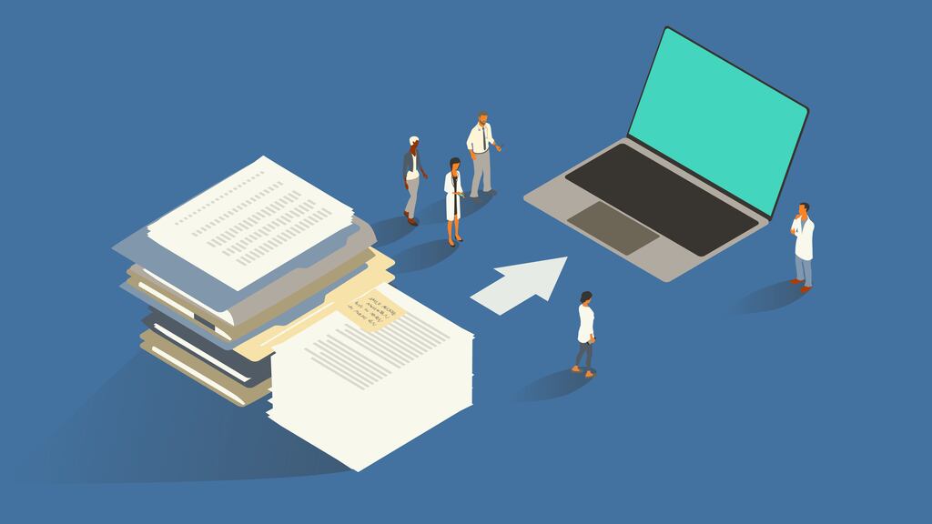 The Irish healthcare system has for years been wedded to paper records and burdened with legacy technology. Illustration: iStock