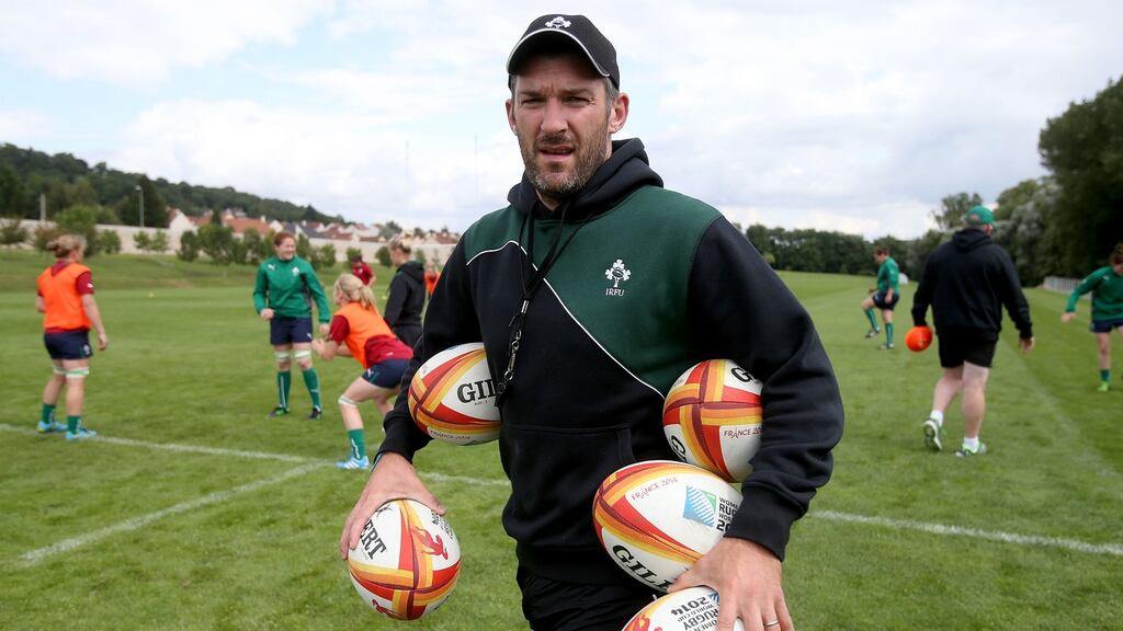 Greg McWilliams during his time coaching the Ireland women’s team in 2014. Photograph: Dan Sheridan/Inpho