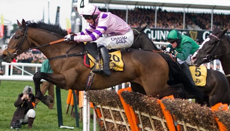 Daryl Jacobs lands last year's Tirumph Hurdle on Zarakandar.