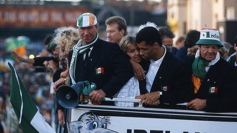 Jack Charlton was left bemused by the numbers that greeted Ireland’s return in 1988 and 1990 (above). Photograph: Inpho