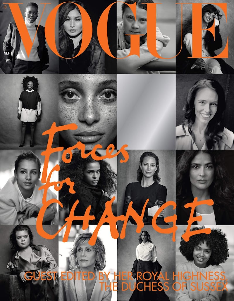 September issue: Sinéad Burke with her 14 fellow Forces for Change. Photograph: Peter Lindbergh/Vogue